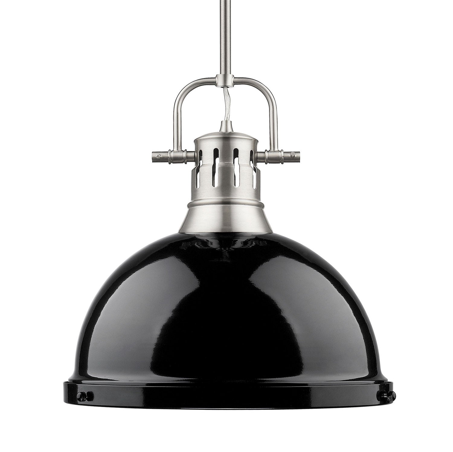 Golden - 3604-L PW-BK - One Light Pendant - Duncan - Pewter