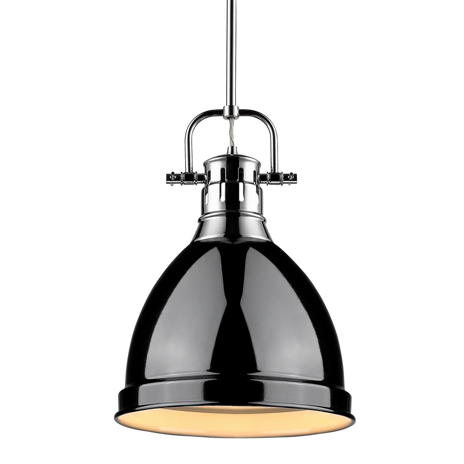 Golden - 3604-S CH-BK - One Light Pendant - Duncan - Chrome