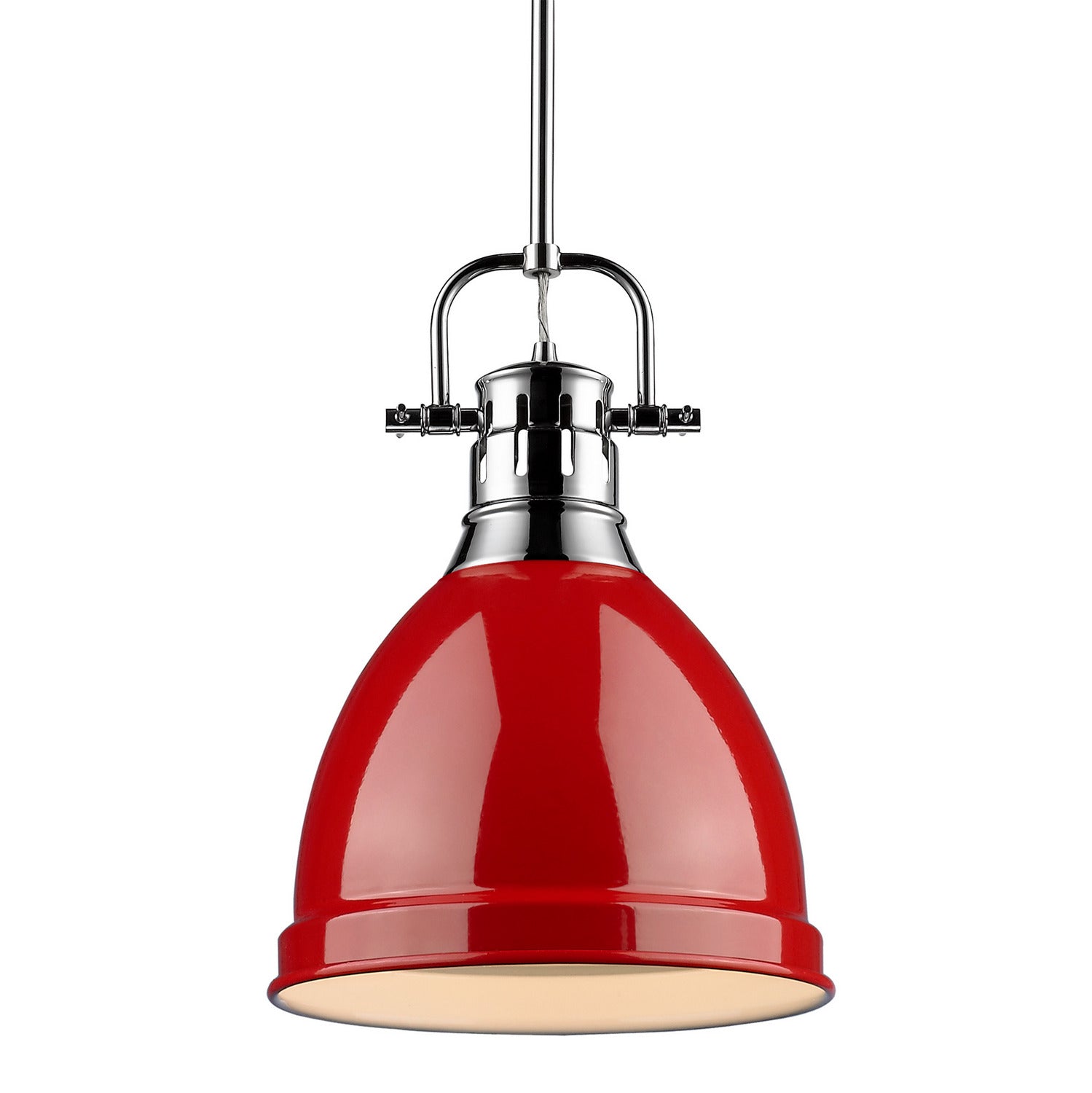 Golden - 3604-S CH-RD - One Light Pendant - Duncan - Chrome