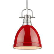 Golden - 3604-S PW-RD - One Light Pendant - Duncan - Pewter