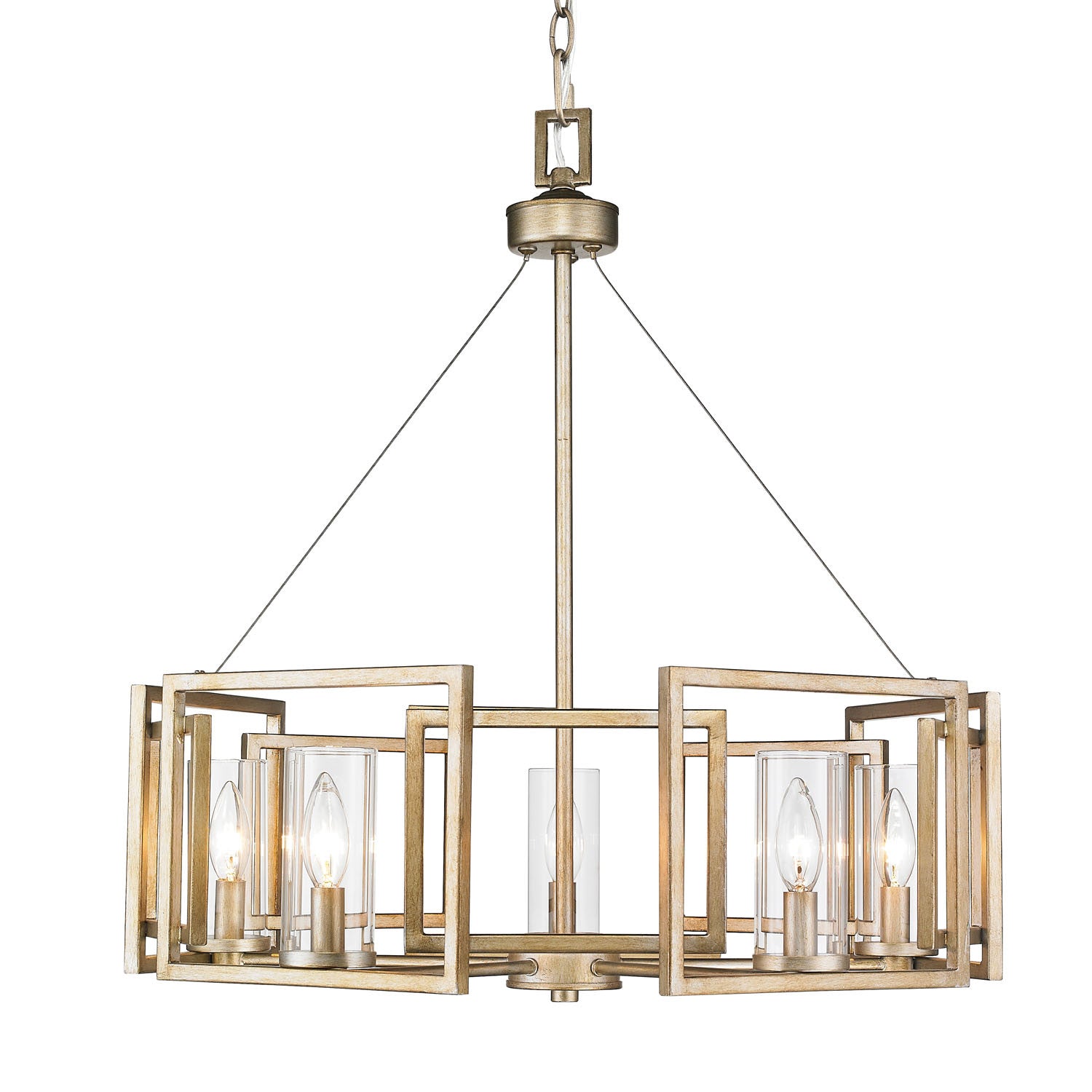 Golden - 6068-5 WG - Five Light Chandelier - Marco - White Gold