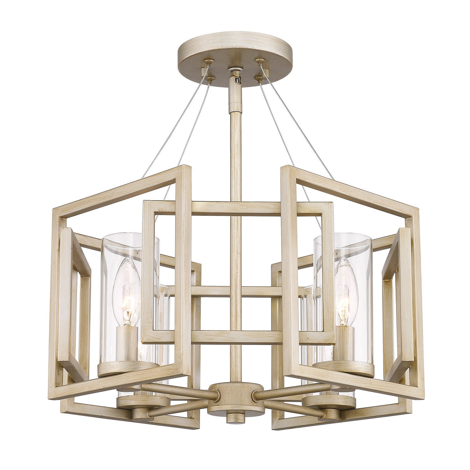 Golden - 6068-SF WG - Four Light Semi-Flush Mount - Marco - White Gold