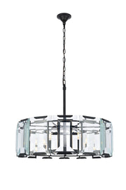 Elegant Lighting - 1211D30FB - Eight Light Chandelier - Monaco - Flat Black