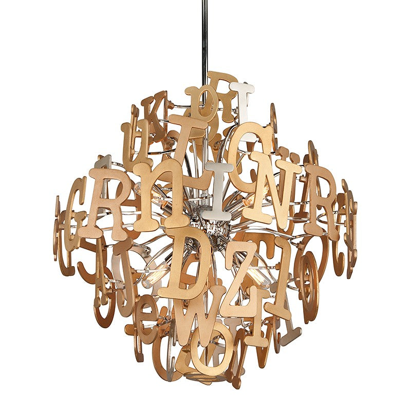 Corbett Lighting - 208-46 - Six Light Pendant - Media - Multi-Leaf With Stainless