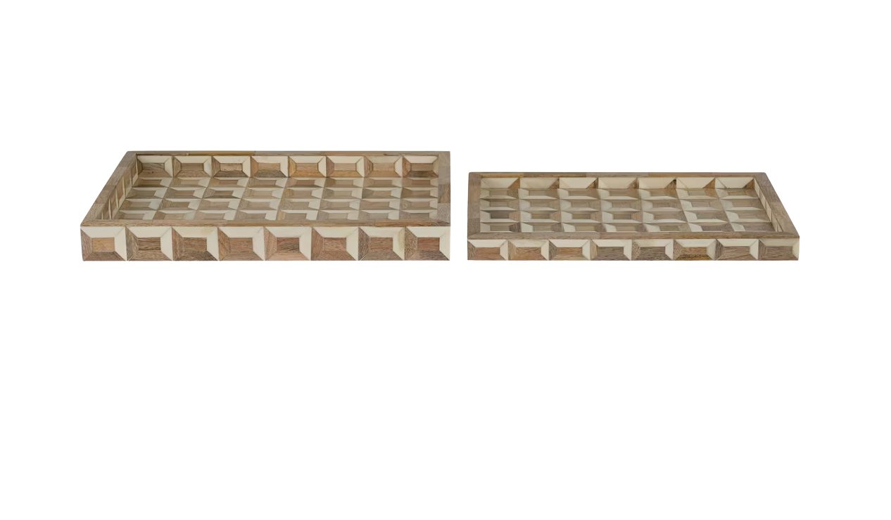 Decorative Geometric Trays, Set of 2
