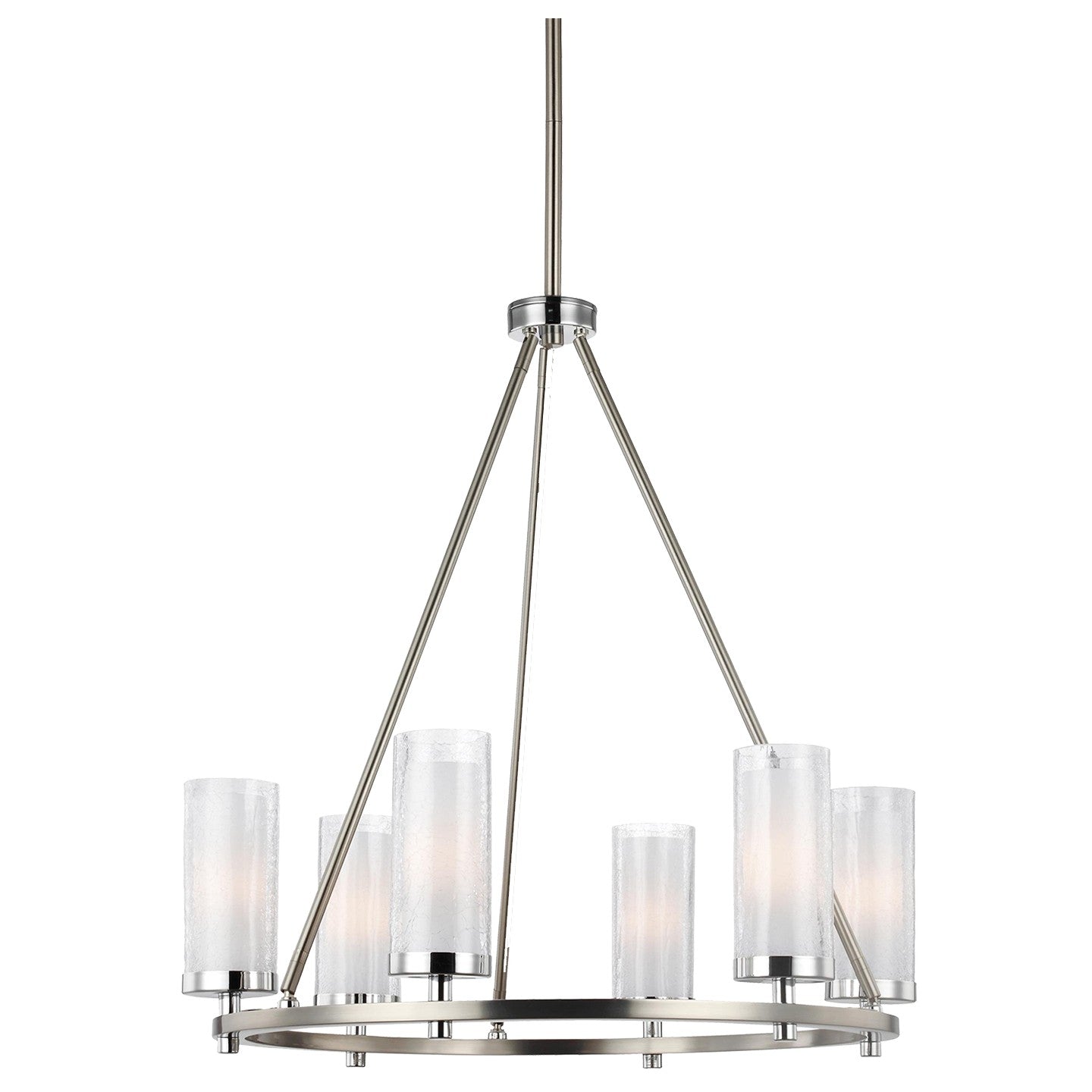 Generation Lighting - F2985/6SN/CH - Six Light Chandelier - Jonah - Satin Nickel / Chrome
