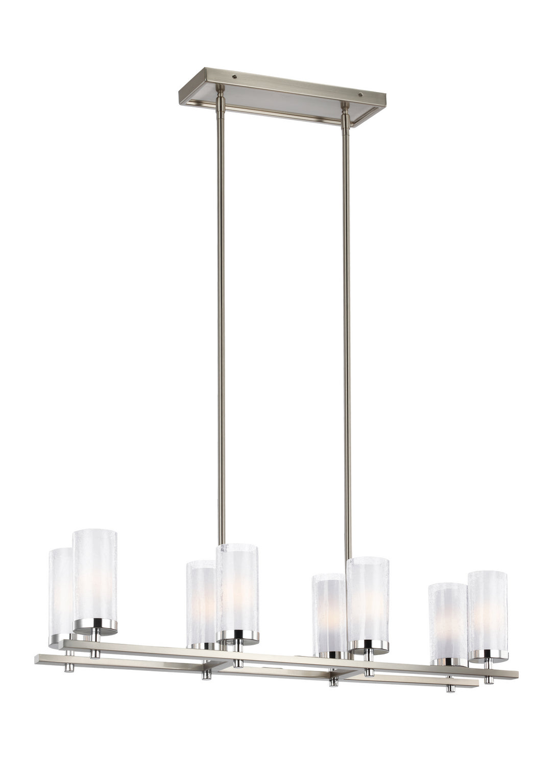 Generation Lighting - F2986/8SN/CH - Eight Light Island Chandelier - Jonah - Satin Nickel / Chrome