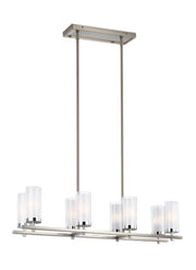 Generation Lighting - F2986/8SN/CH - Eight Light Island Chandelier - Jonah - Satin Nickel / Chrome