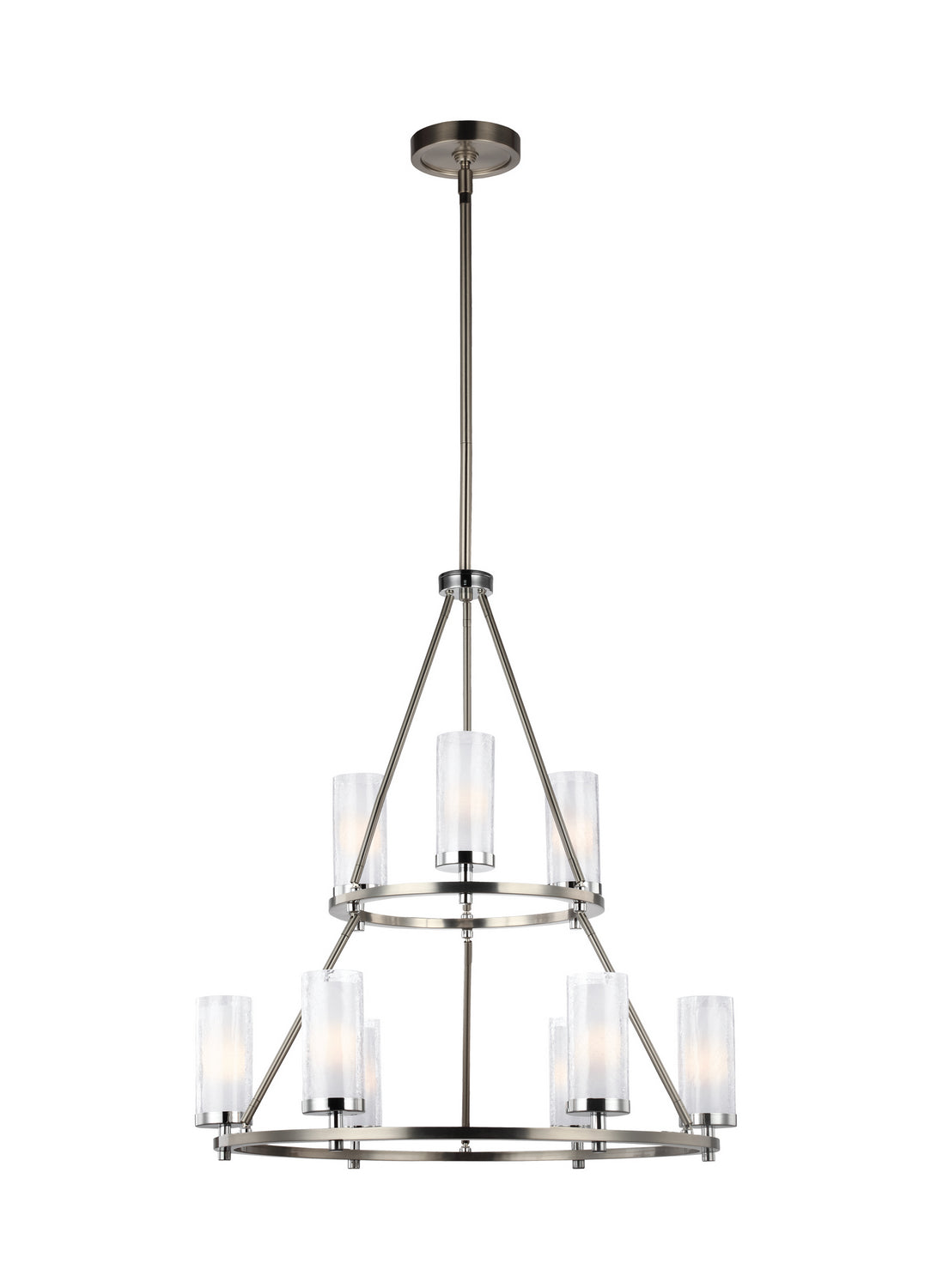 Generation Lighting - F2987/9SN/CH - Nine Light Chandelier - Jonah - Satin Nickel / Chrome