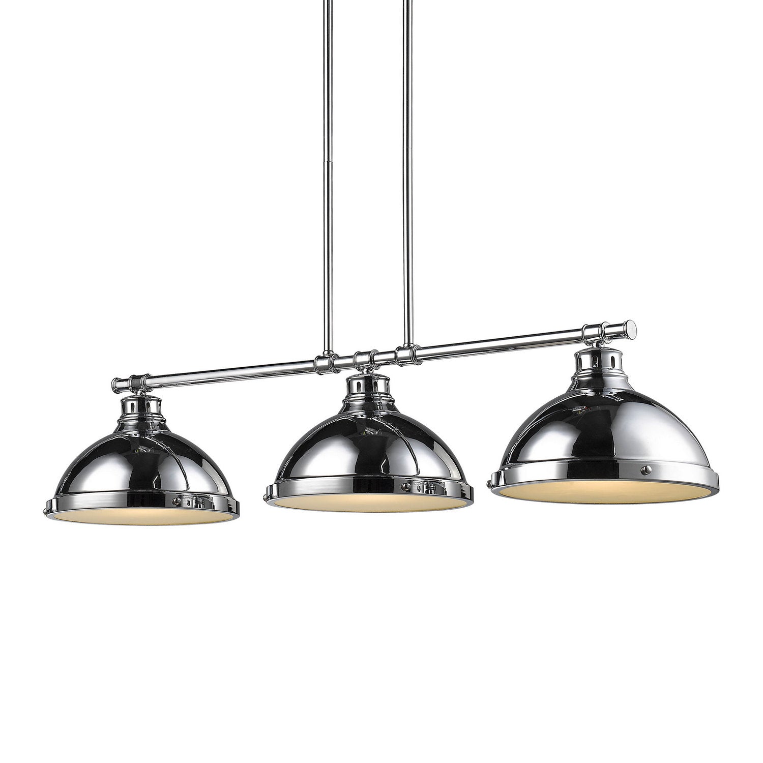 Golden - 3602-3LP CH-CH - Three Light Linear Pendant - Duncan - Chrome