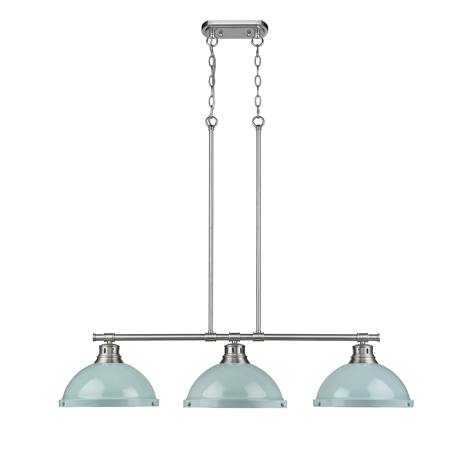 Golden - 3602-3LP PW-SF - Three Light Linear Pendant - Duncan - Pewter