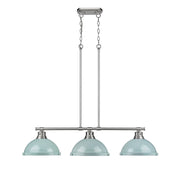 Golden - 3602-3LP PW-SF - Three Light Linear Pendant - Duncan - Pewter