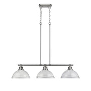 Golden - 3602-3LP PW-WH - Three Light Linear Pendant - Duncan - Pewter