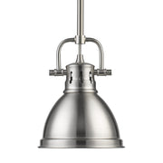 Golden - 3604-M1L PW-PW - One Light Mini Pendant - Duncan - Pewter