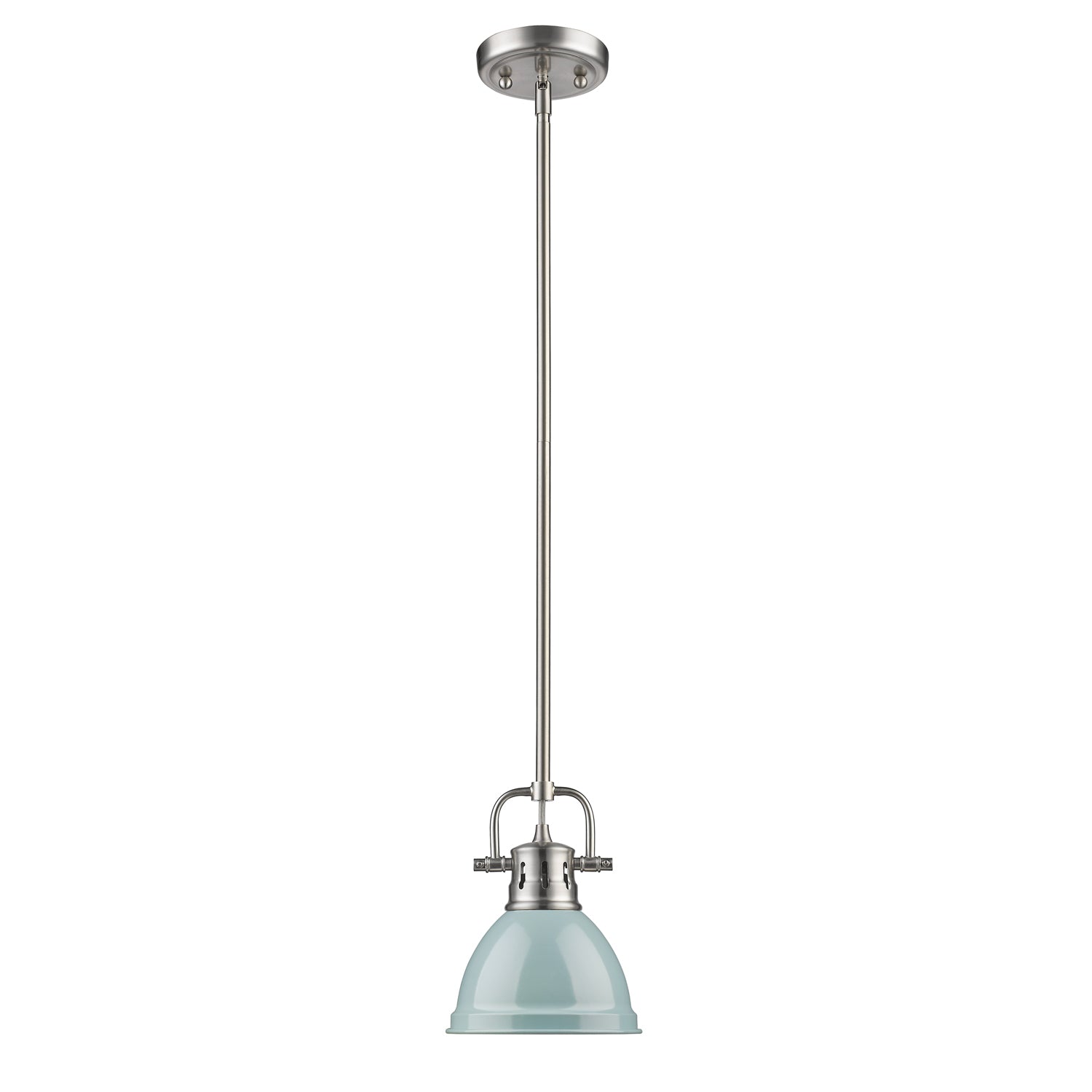 Golden - 3604-M1L PW-SF - One Light Mini Pendant - Duncan - Pewter