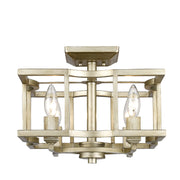 Golden - 7151-SF WG - Four Light Semi-Flush Mount - Bellare - White Gold