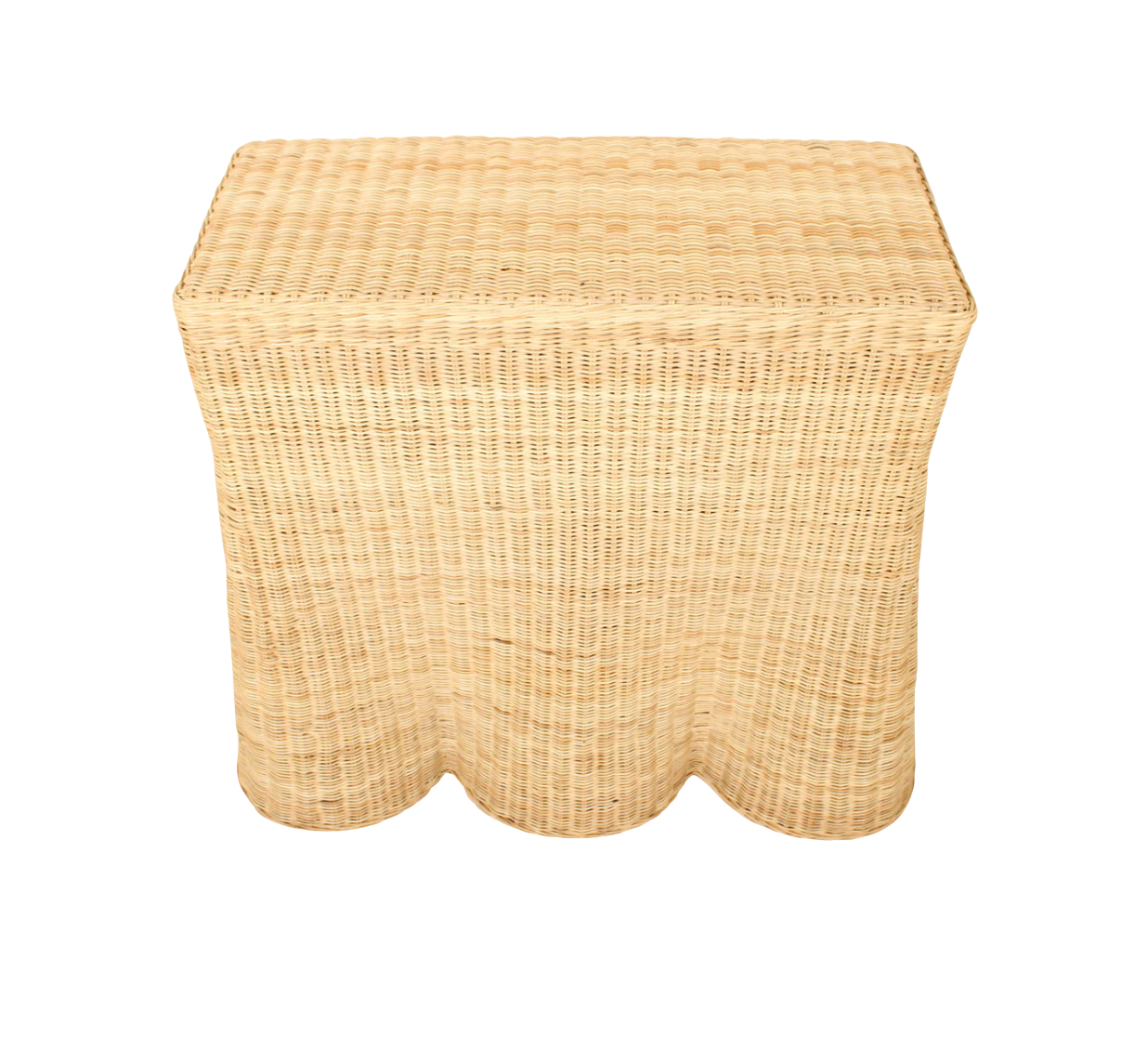 Bonnie Rattan Scalloped Console Table, Natural