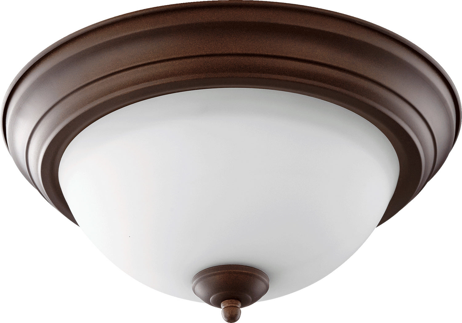 Quorum - 3063-13-86 - Two Light Ceiling Mount - 3063 Ceiling Mounts - Oiled Bronze|Satin Opal