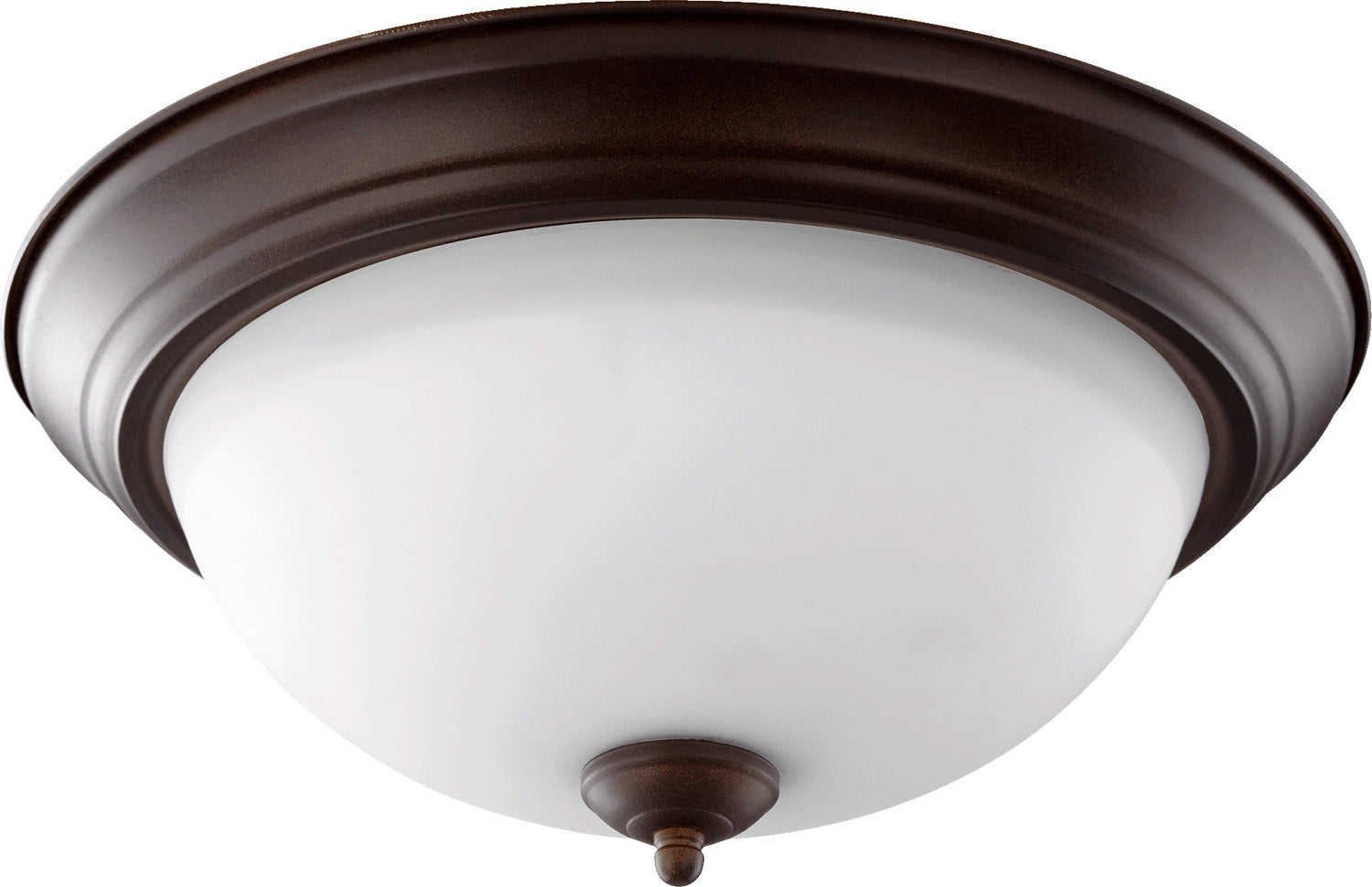 Quorum - 3063-15-86 - Three Light Ceiling Mount - 3063 Ceiling Mounts - Oiled Bronze|Satin Opal