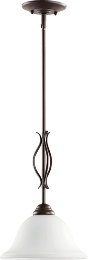 Quorum - 3110-186 - One Light Pendant - Spencer - Oiled Bronze|Satin Opal