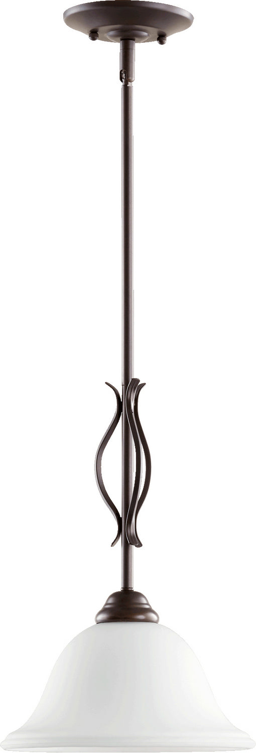 Quorum - 3110-186 - One Light Pendant - Spencer - Oiled Bronze|Satin Opal