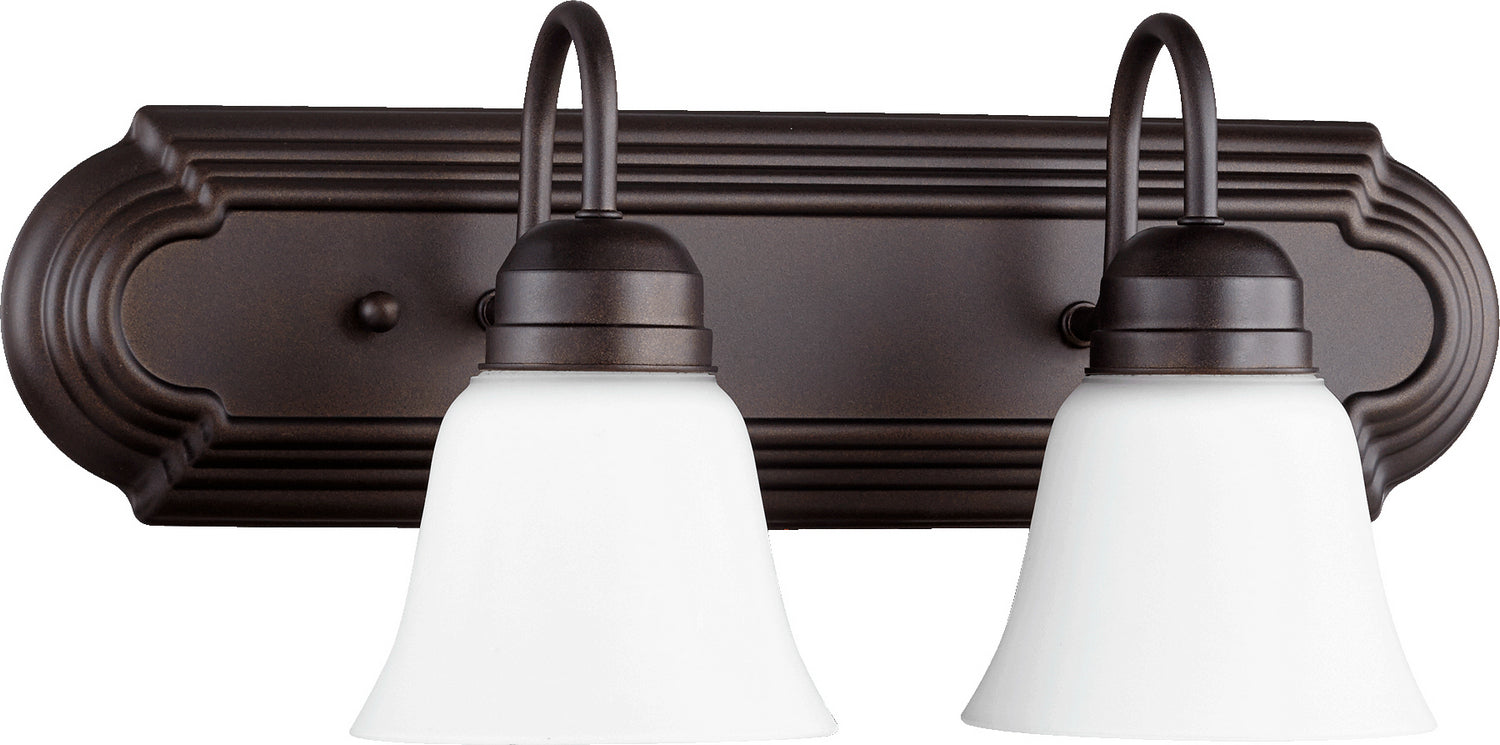 Quorum - 5094-2-86 - Two Light Vanity - Campbell - Oiled Bronze|Satin Opal