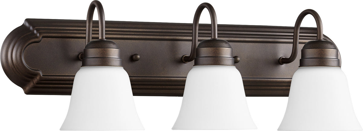 Quorum - 5094-3-86 - Three Light Vanity - Campbell - Oiled Bronze|Satin Opal