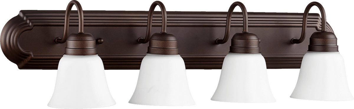 Quorum - 5094-4-86 - Four Light Vanity - Campbell - Oiled Bronze|Satin Opal
