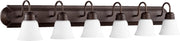 Quorum - 5094-6-86 - Six Light Vanity - Campbell - Oiled Bronze|Satin Opal