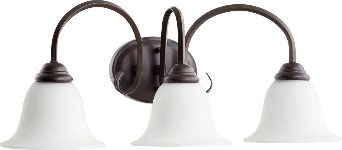 Quorum - 5110-3-186 - Three Light Vanity - Spencer - Oiled Bronze|Satin Opal