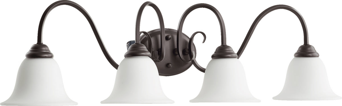 Quorum - 5110-4-186 - Four Light Vanity - Spencer - Oiled Bronze|Satin Opal