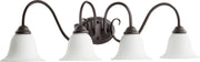 Quorum - 5110-4-186 - Four Light Vanity - Spencer - Oiled Bronze|Satin Opal