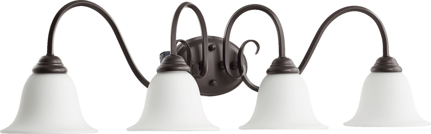 Quorum - 5110-4-186 - Four Light Vanity - Spencer - Oiled Bronze|Satin Opal