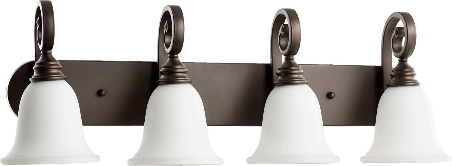Quorum - 5154-4-186 - Four Light Vanity - Bryant - Oiled Bronze|Satin Opal