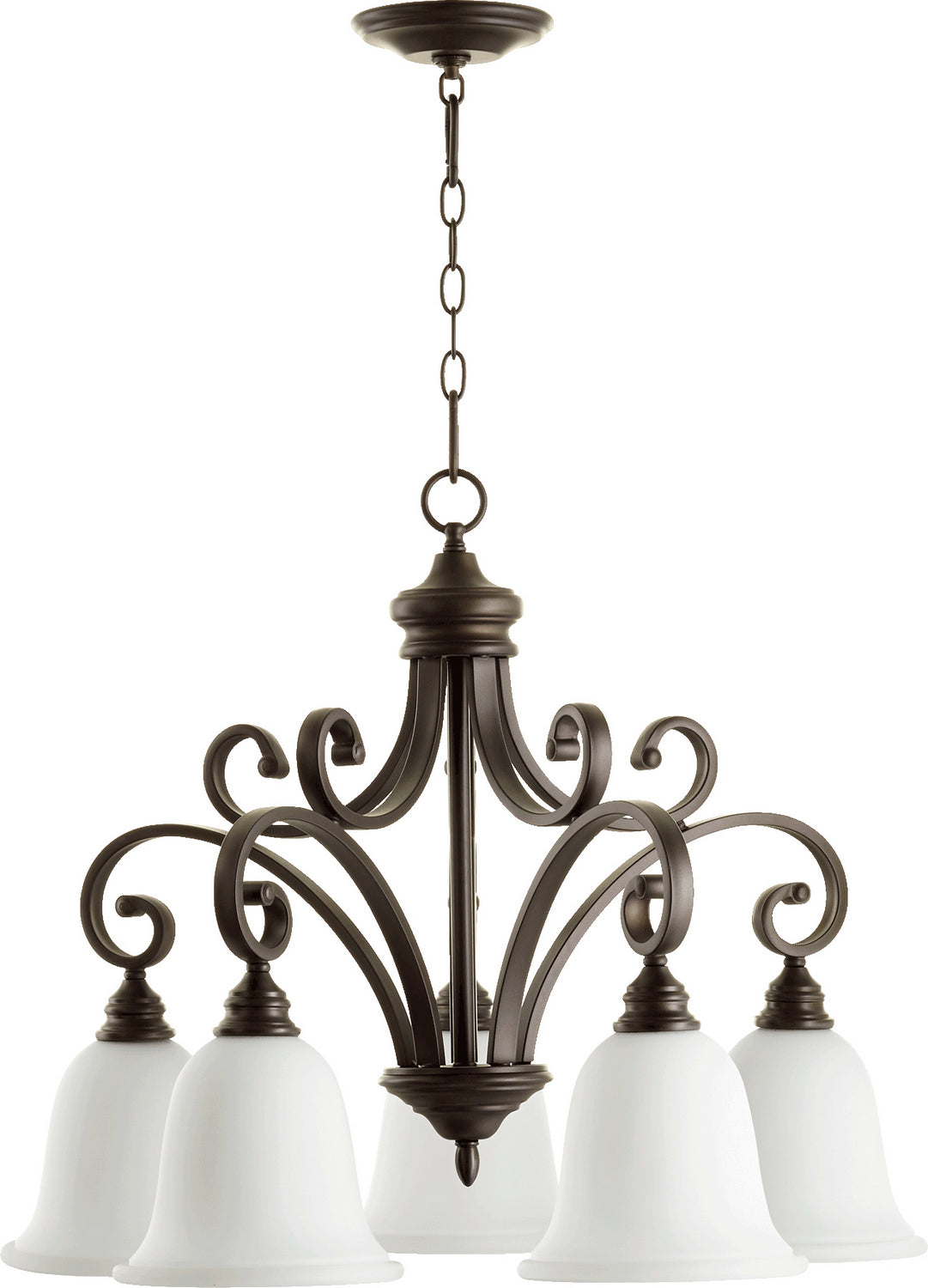 Quorum - 6354-5-186 - Five Light Chandelier - Bryant - Oiled Bronze|Satin Opal