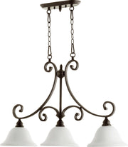 Quorum - 6554-3-186 - Three Light Island Pendant - Bryant - Oiled Bronze|Satin Opal