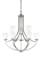 Generation Lighting - 3124509-962 - Nine Light Chandelier - Hanford - Brushed Nickel