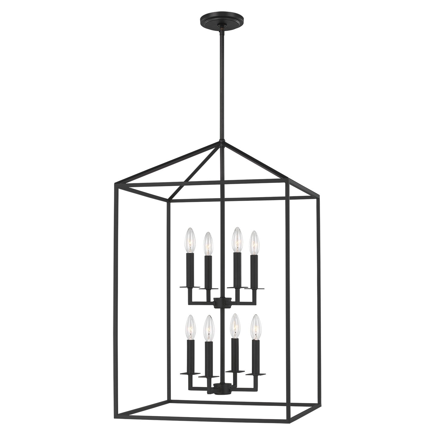 Generation Lighting - 5115008-112 - Eight Light Hall / Foyer - Perryton - Midnight Black
