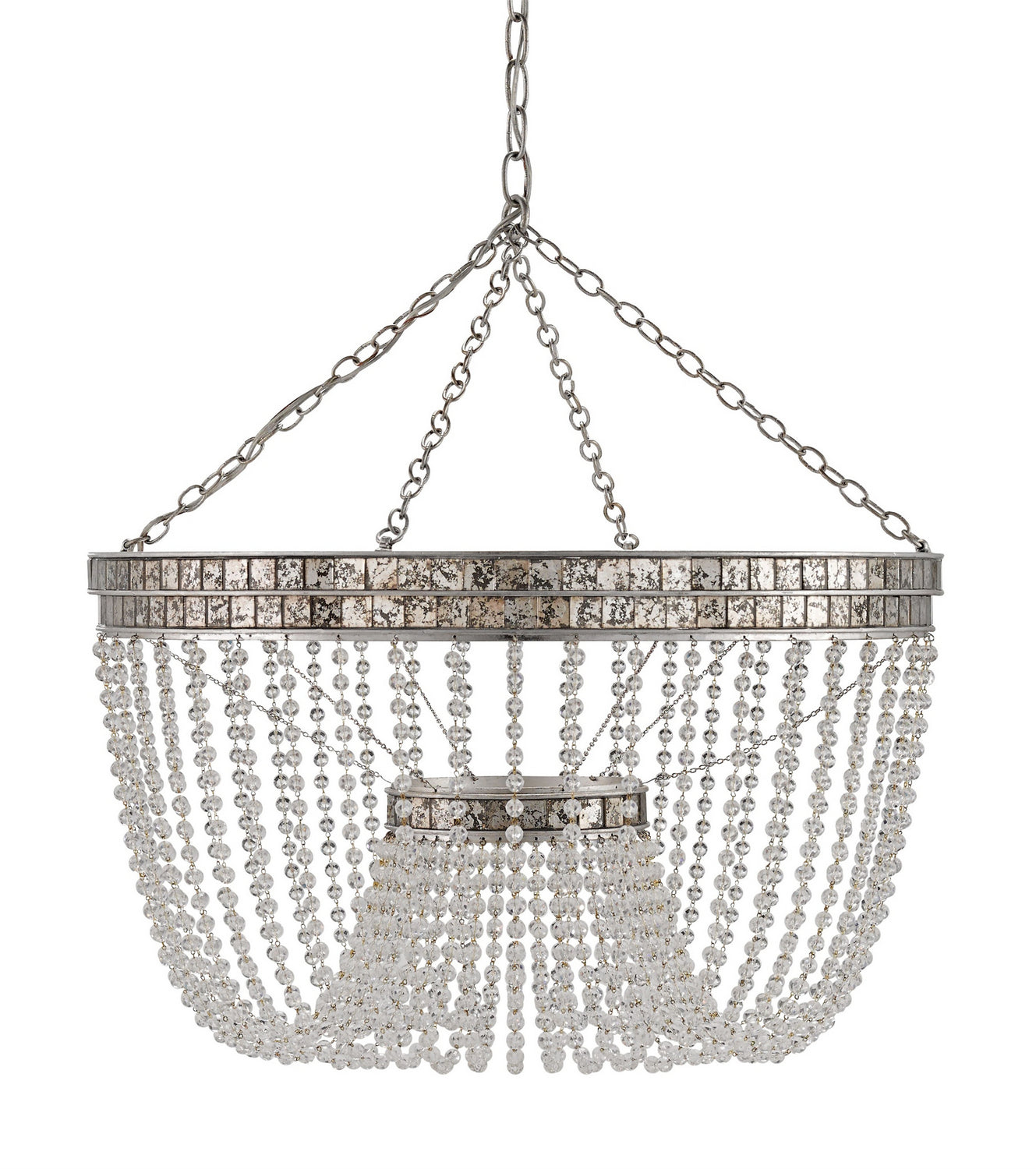 Currey and Company - 9685 - Eight Light Chandelier - Contemporary Silver Leaf/Distressed Silver Leaf