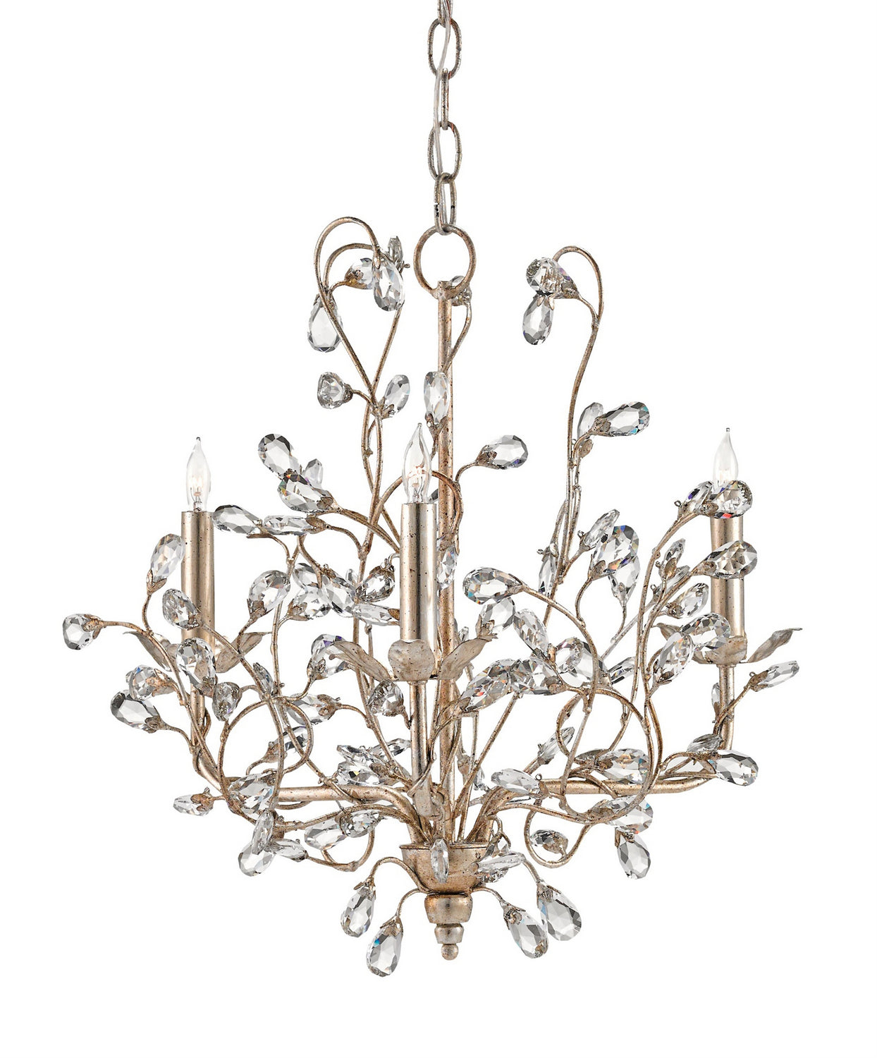 Currey and Company - 9974 - Three Light Chandelier - Silver Granello