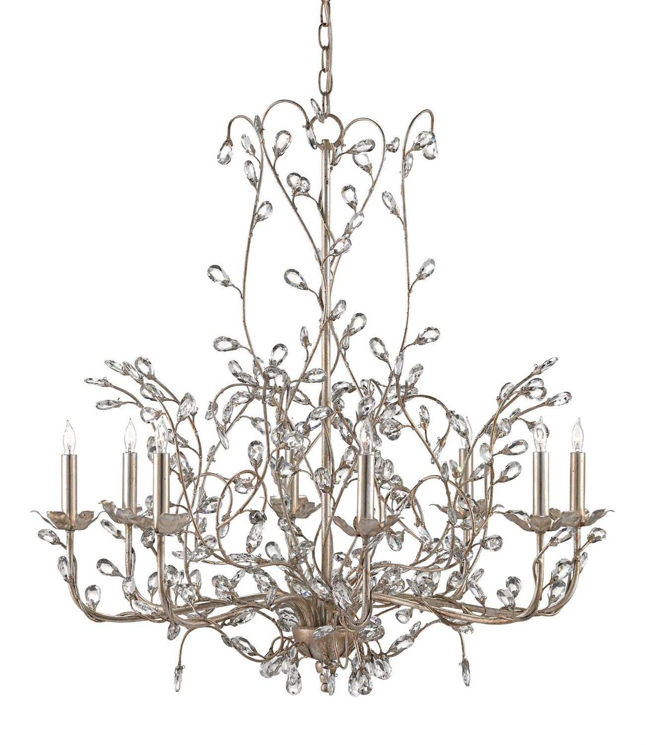 Currey and Company - 9975 - Eight Light Chandelier - Silver Granello