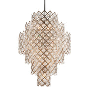 Corbett Lighting - 214-717-SGL/SS - 17 Light Chandelier - Tiara - Stria Gold Leaf/Stainless Steel