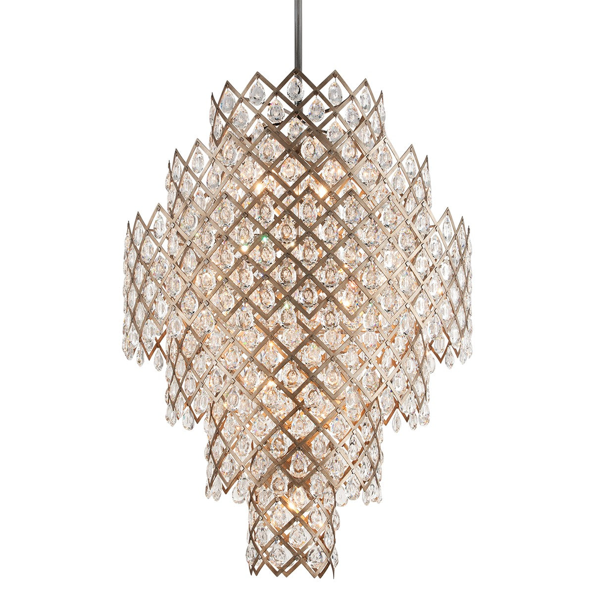 Corbett Lighting - 214-717-SGL/SS - 17 Light Chandelier - Tiara - Stria Gold Leaf/Stainless Steel