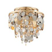 Corbett Lighting - 215-33-SL/GL/SS - Three Light Flush Mount - Ambrosia - Silver & Gold Leaf & Stainless