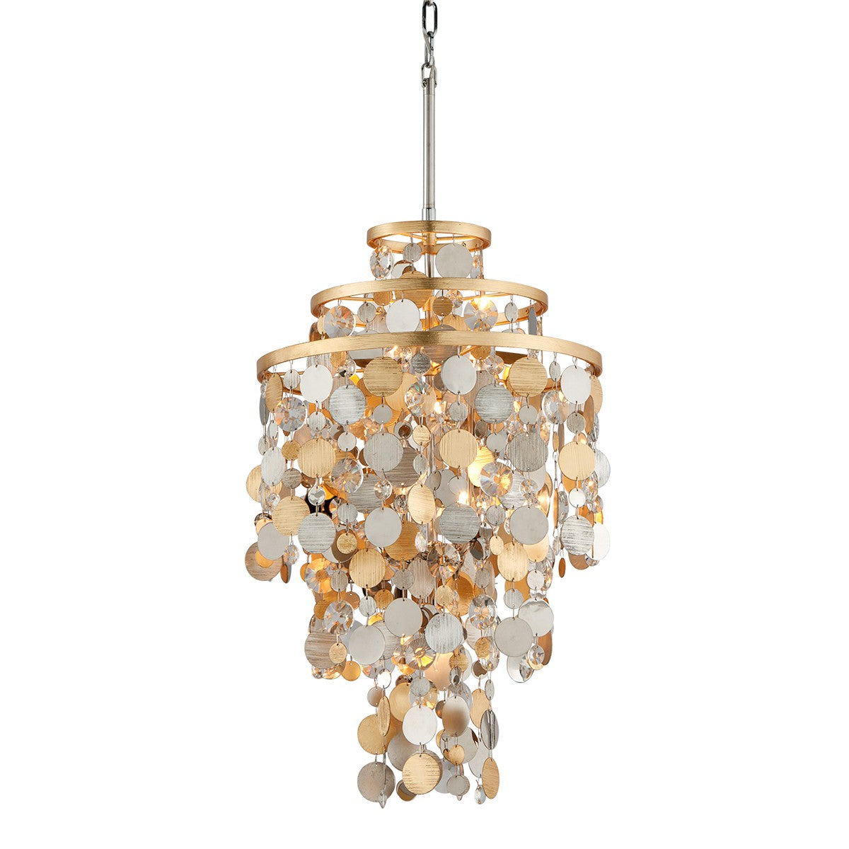 Corbett Lighting - 215-45 - Five Light Chandelier - Ambrosia - Gold Silver Leaf & Stainless