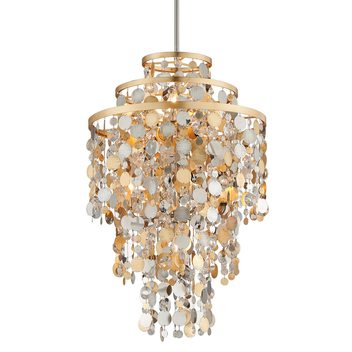 Corbett Lighting - 215-47 - Seven Light Chandelier - Ambrosia - Gold Silver Leaf & Stainless