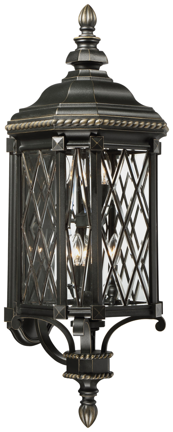 Minka-Lavery - 9323-585 - Six Light Outdoor Wall Mount - Bexley Manor - Black w/Gold Highlights