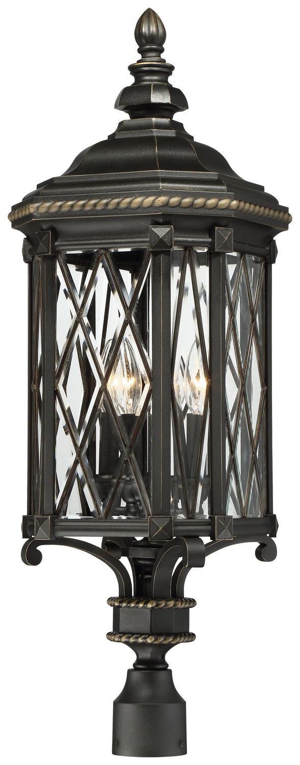 Minka-Lavery - 9326-585 - Four Light Post Mount - Bexley Manor - Black w/Gold Highlights
