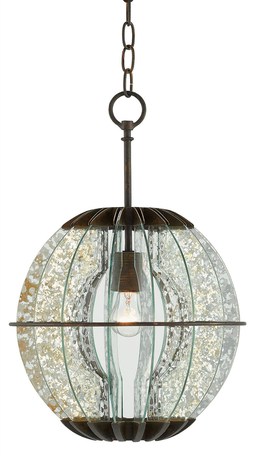 Currey and Company - 9000-0010 - One Light Pendant - Light Bronze Gold/Raj Mirror