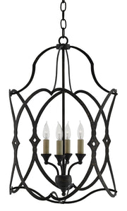 Currey and Company - 9000-0024 - Four Light Lantern - French Black